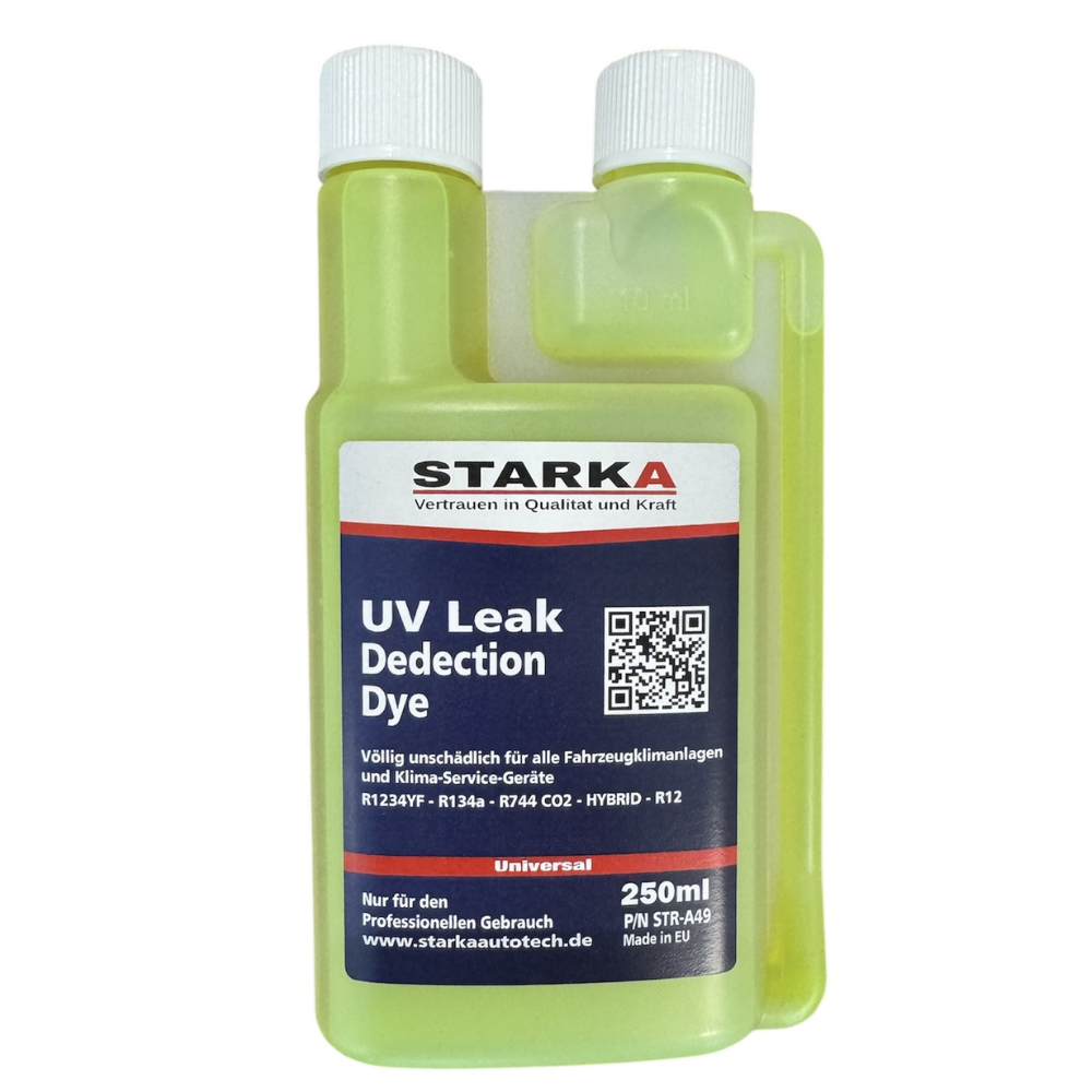 UV-Kontrastmittel Lecksuchmittel 250 ml für R134a / R1234yf – Fluoreszierendes Additiv für Klimaanlagen