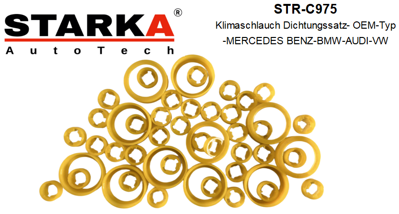 Klimaschlauch Ausgleichsringe (Balance-Ringe)1 Set (25 Stück) – OEM Typ – Mercedes BMW ,Audi, VW