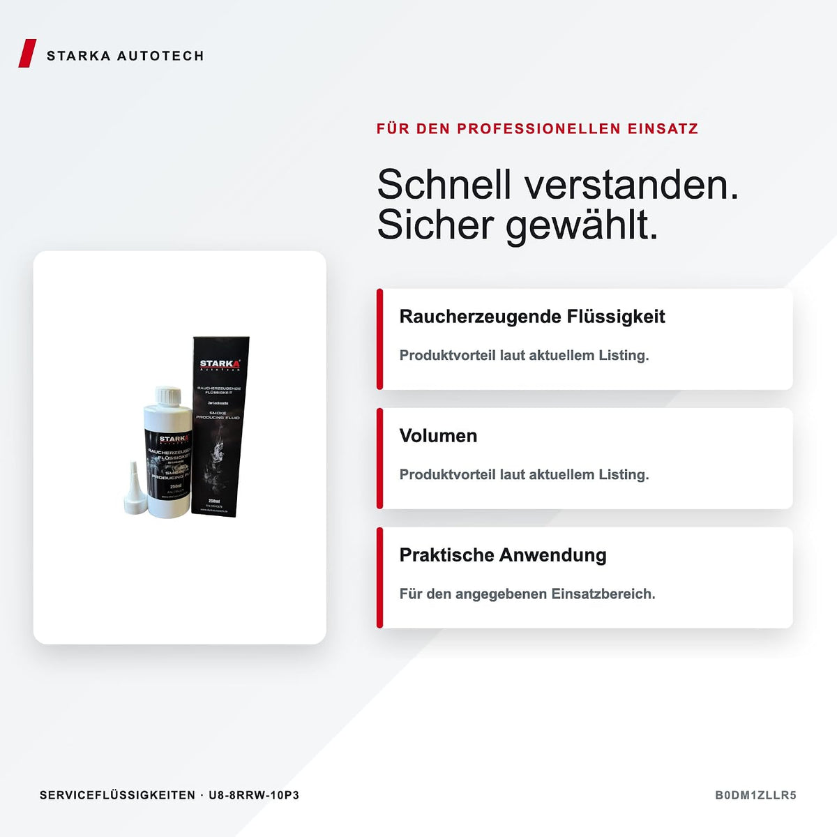 Rauchgenerator Flüssigkeit 250 ml – Rauchflüssigkeit für Lecksuchgerät – Dichtheitsprüfung & Leckdiagnose für KFZ Klimaanlagen – Nebelgenerator Flüssigkeit