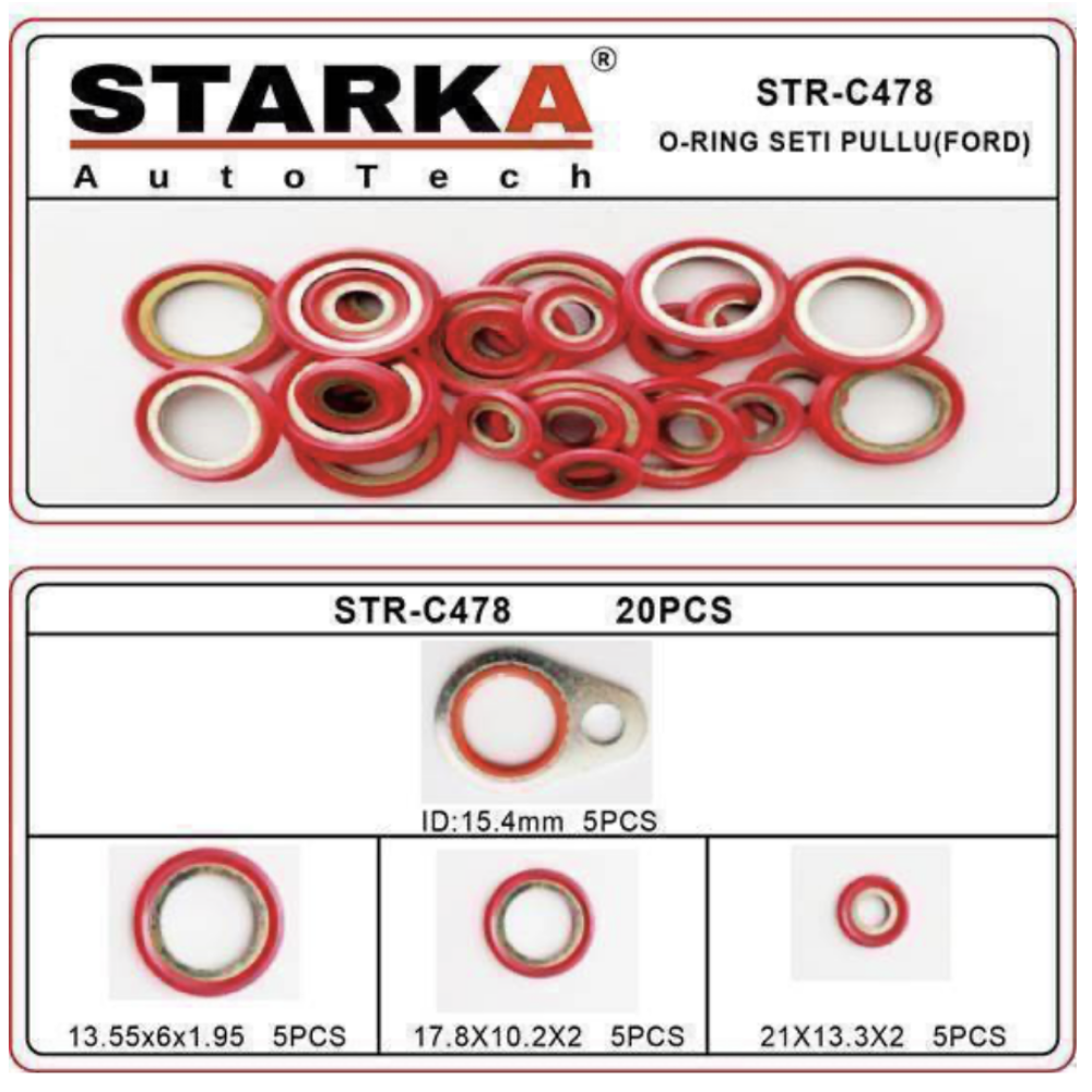 20x Ford O-Ring Dichtungssatz mit Metallringen