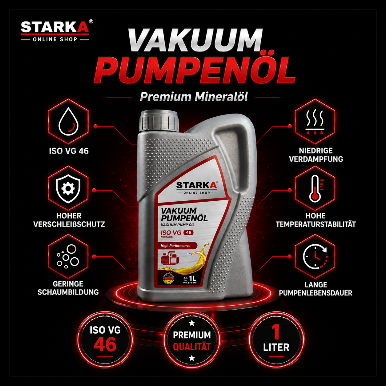 Vacuümpompolie ISO VG46 1L