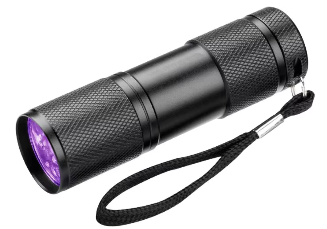 UV-Taschenlampe mit 12 LED-Perlen Schwarz 395 nm