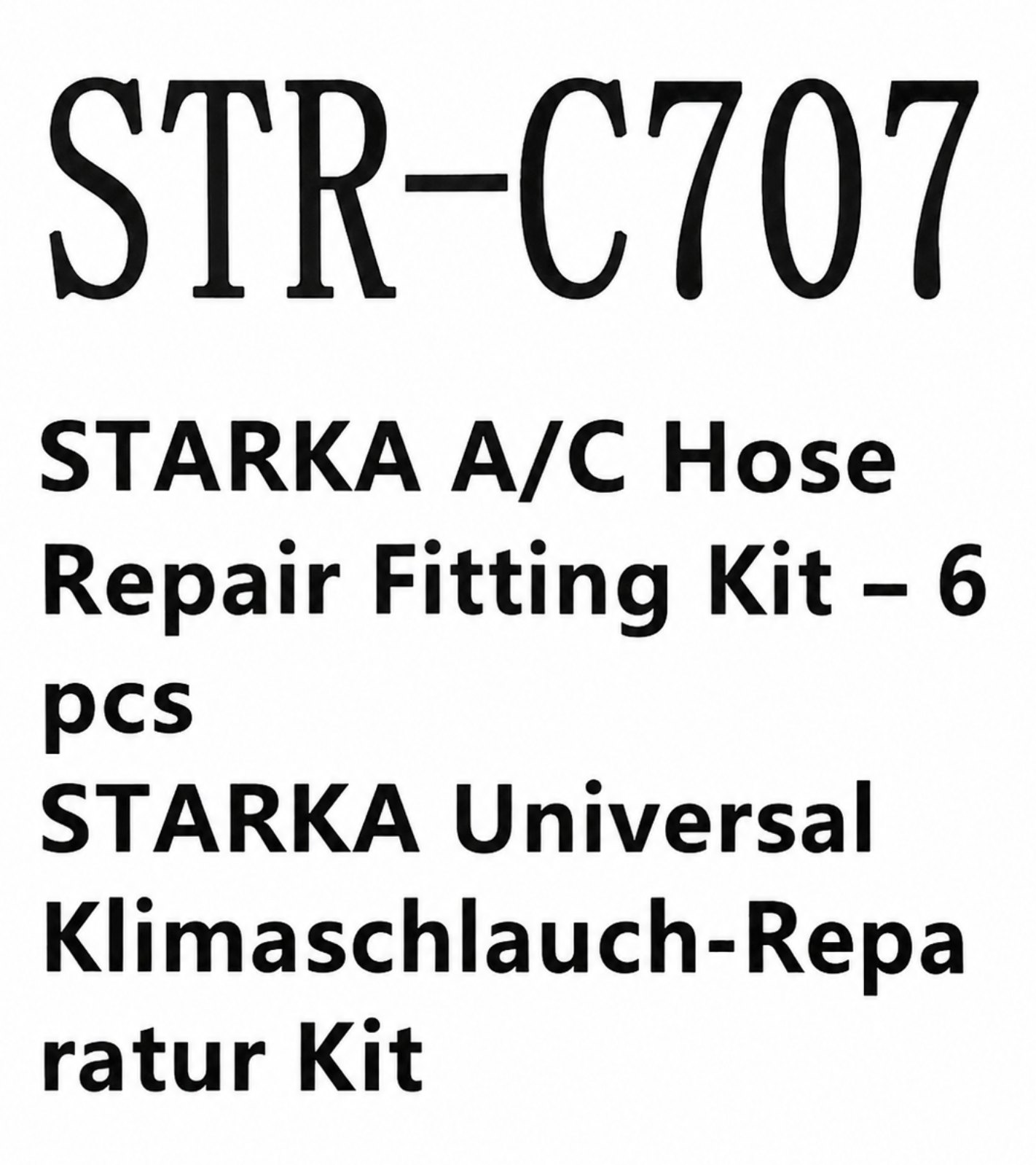 STARKA Universal A/C Schlauch-Reparatur-Set 6-teilig | Klimaschlauch Reparaturfittings für R134a & R1234yf
