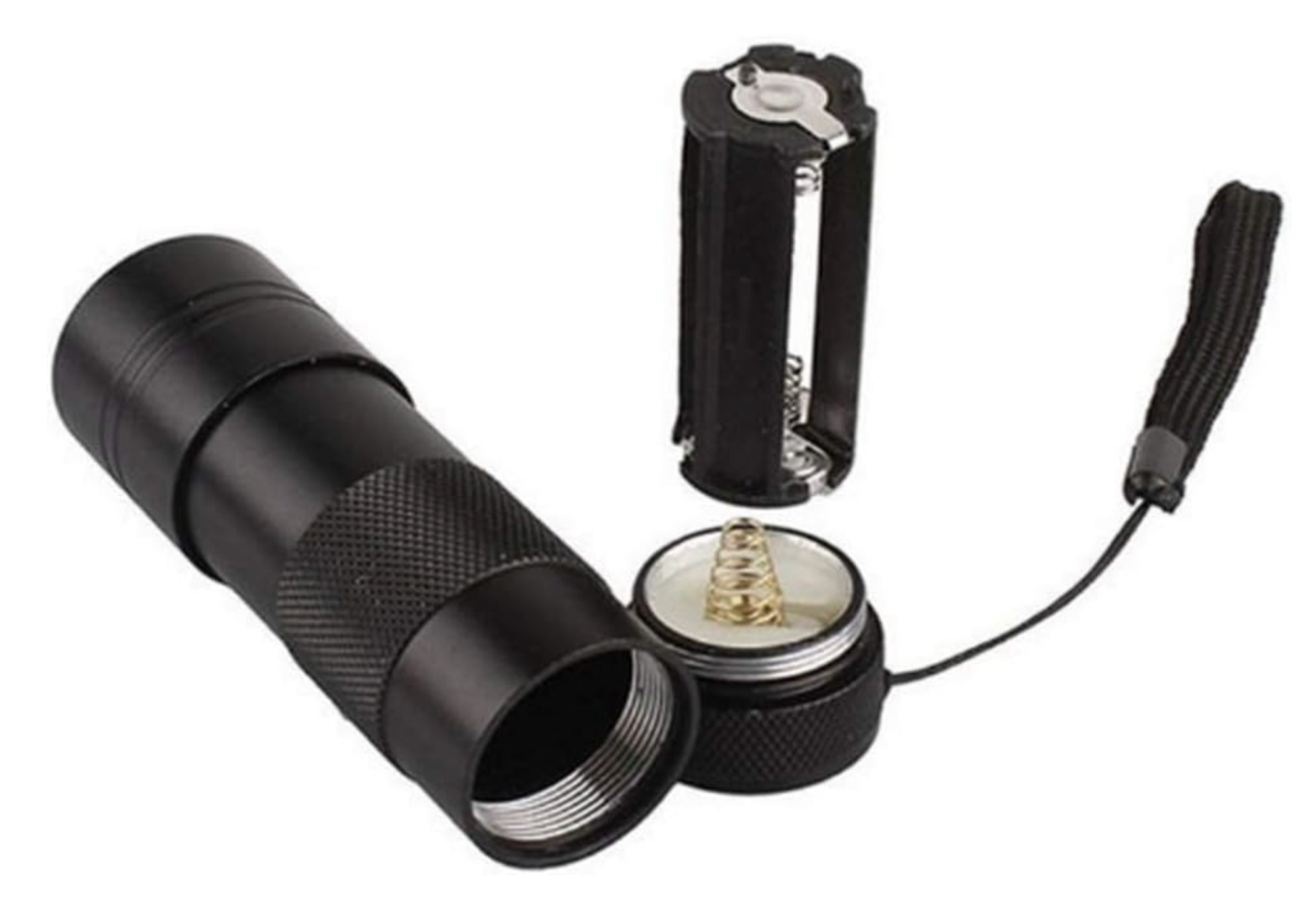 UV-Taschenlampe mit 12 LED-Perlen Schwarz 395 nm