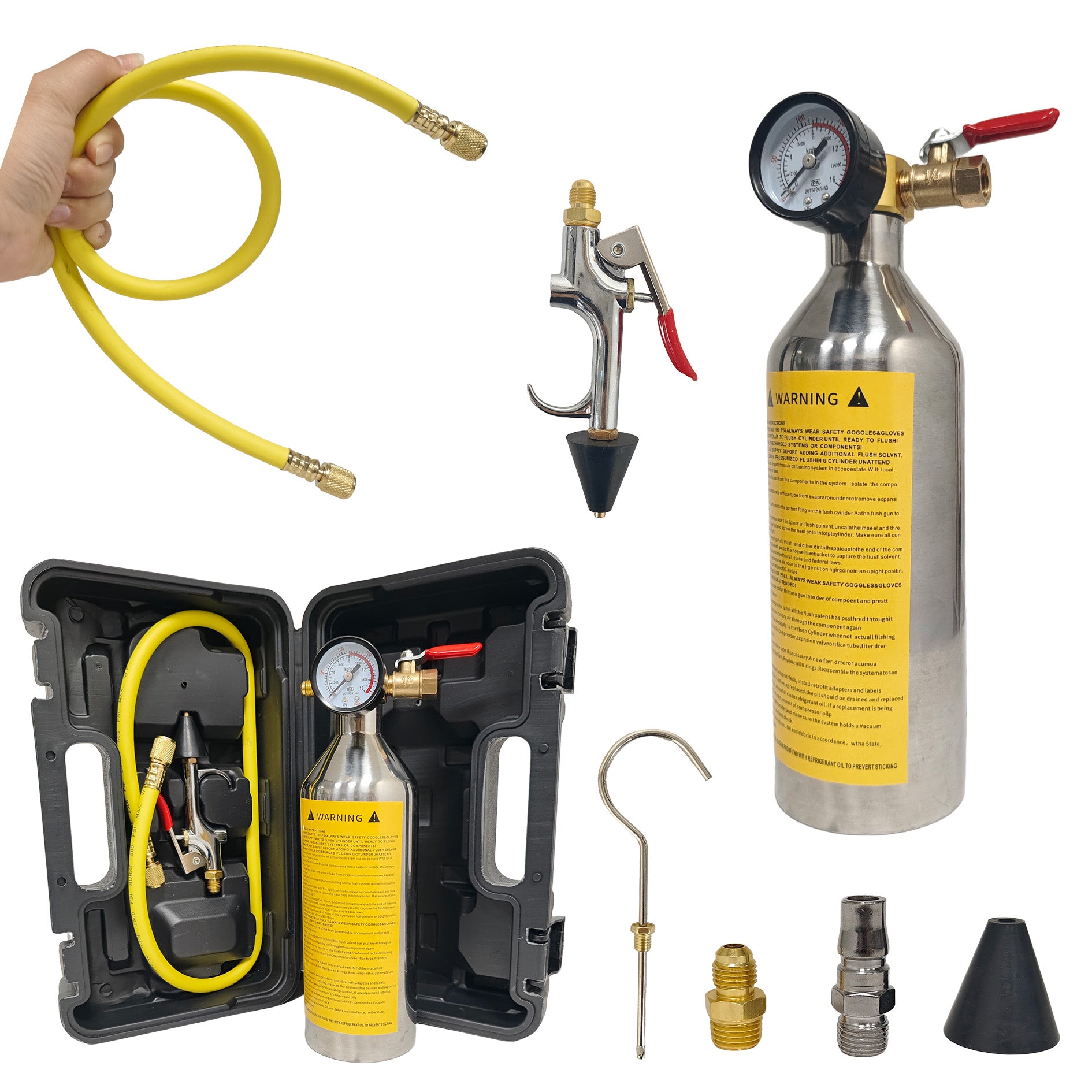 A/C Flush Kit – Klimaanlagen-Spülset für R134a & R1234yf Fahrzeugklimaanlagen