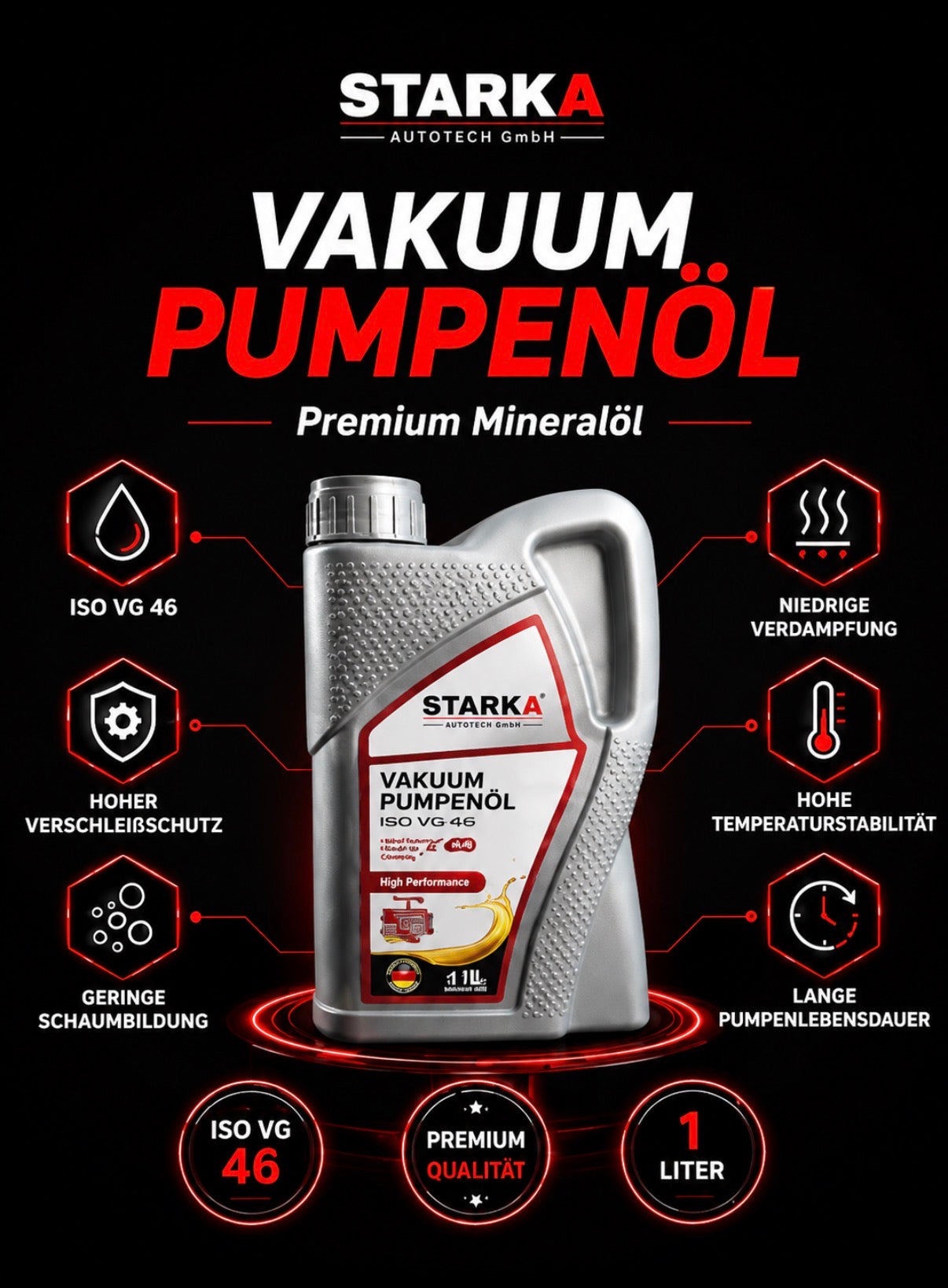 Vakuum Pumpenöl ISO VG46 1L