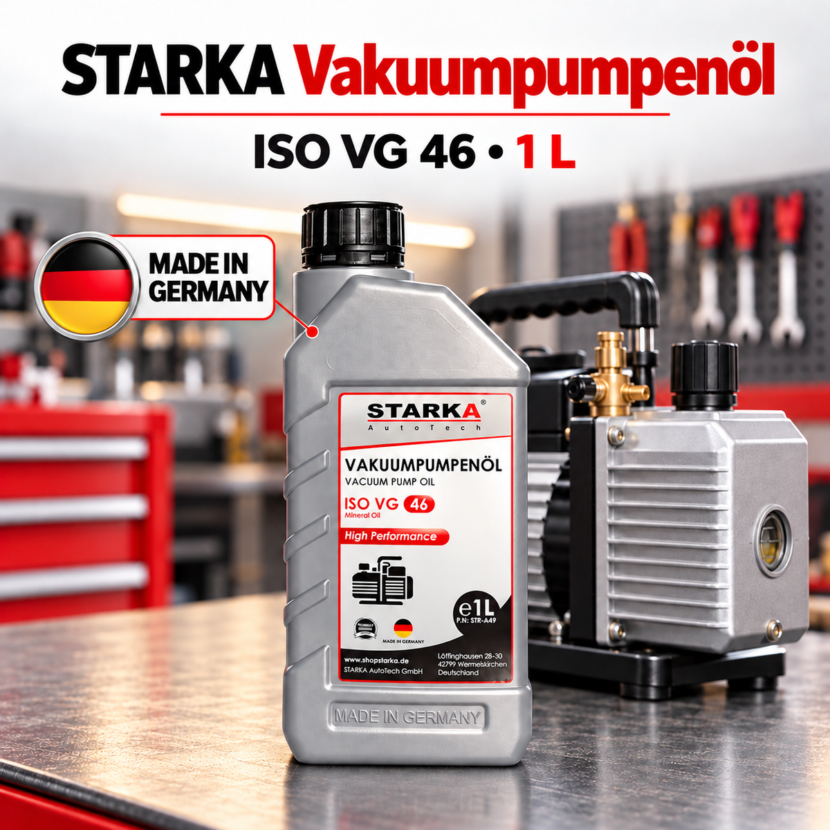 Vakuum Pumpenöl ISO VG46 1L - Made in Germany